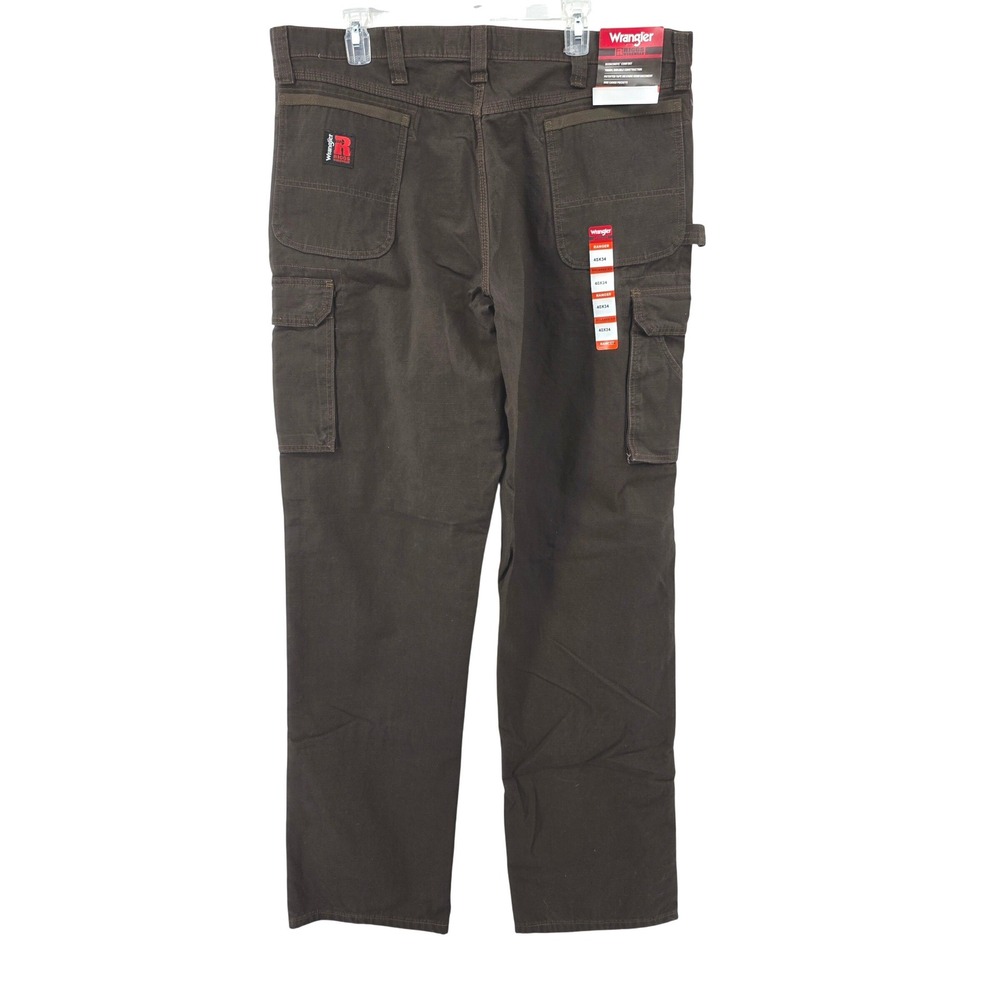 Wrangler Riggs Workwear Ranger Cargo Pants Brown Ripstop 40  Rugged - Picture 2 of 5